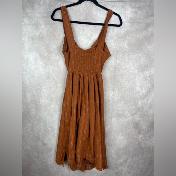 Free People Caldasi Midi Waist Cut Out Dress In Bronze Women's Size XS - Picture 9 of 10